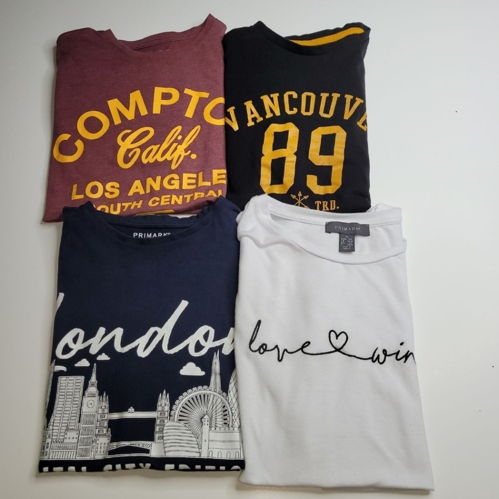 4 PRIMARK women's tshirts XS